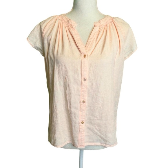 NWOT Rails ‘Alena’ Flutter-Sleeve Button Front Top in “Petal” Pink Size XS - Picture 4 of 16